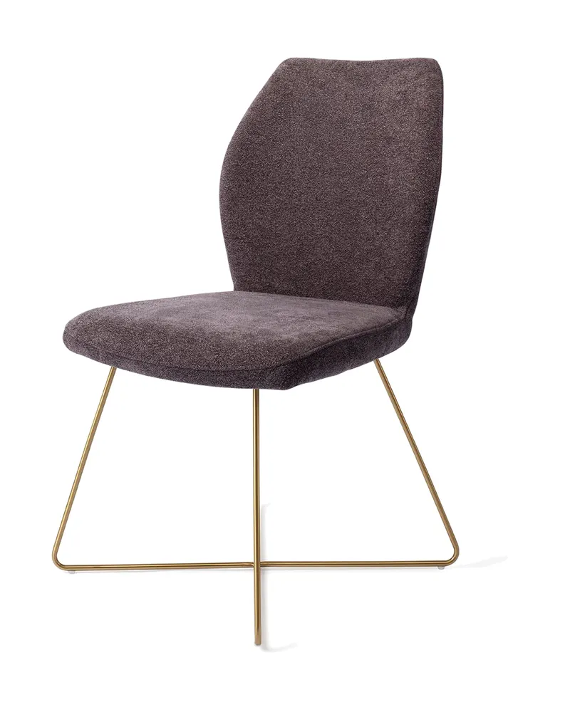 Ikata Esszimmerstuhl von Jesper Home in Almost Black, Cross, Gold, Ansicht 3