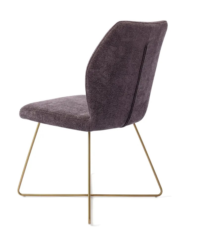 Ikata Esszimmerstuhl von Jesper Home in Almost Black, Cross, Gold, Ansicht 4