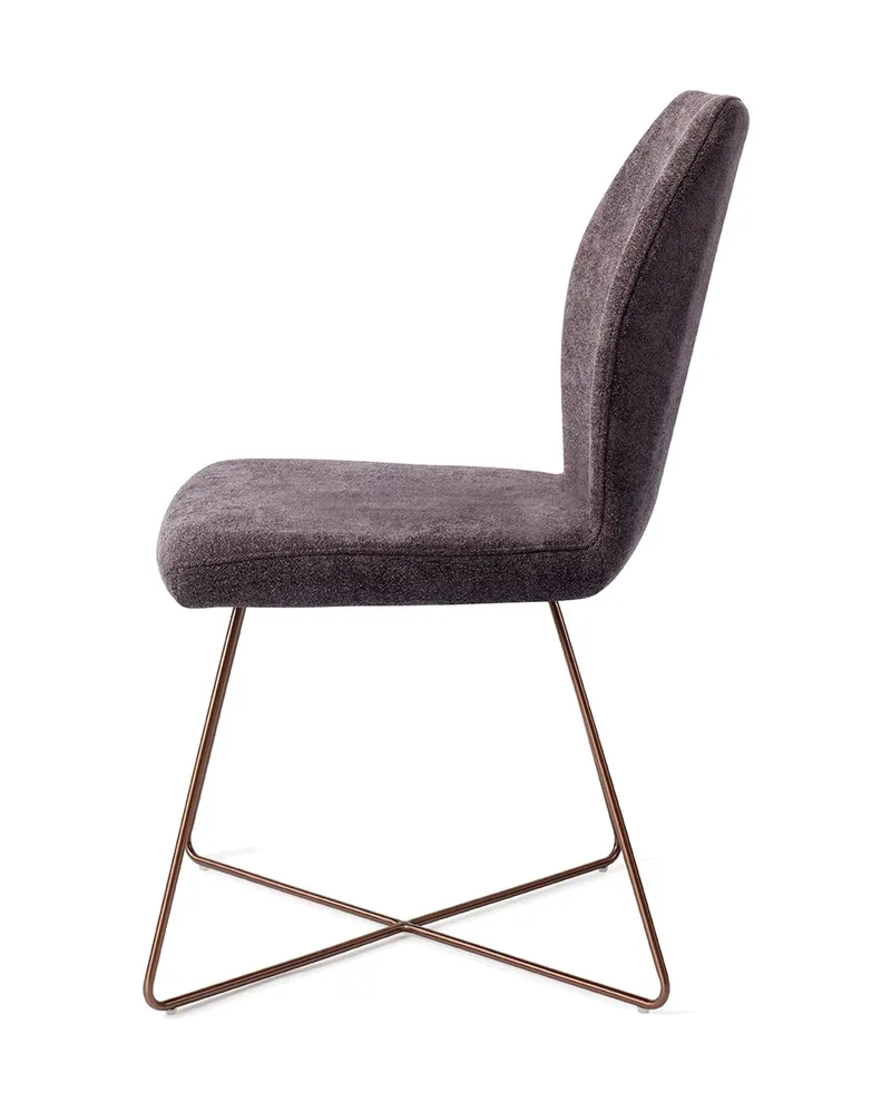 Ikata Esszimmerstuhl von Jesper Home in Almost Black, Cross, Roségold, Ansicht 2