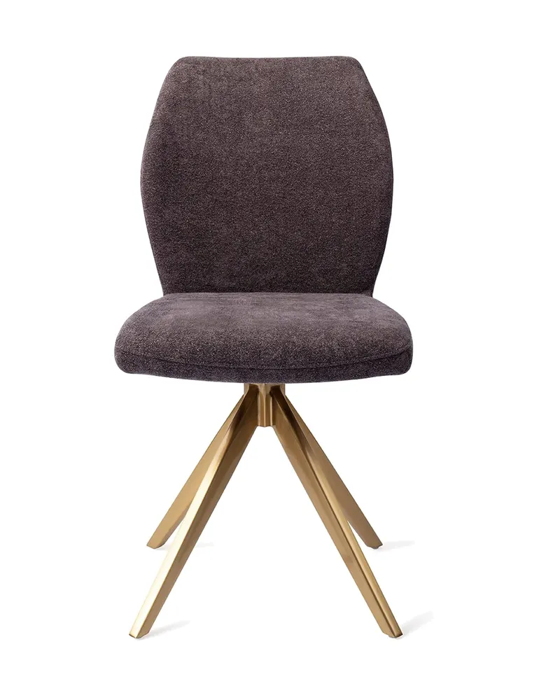 Ikata Esszimmerstuhl von Jesper Home in Almost Black, Turn, Gold, Ansicht 1