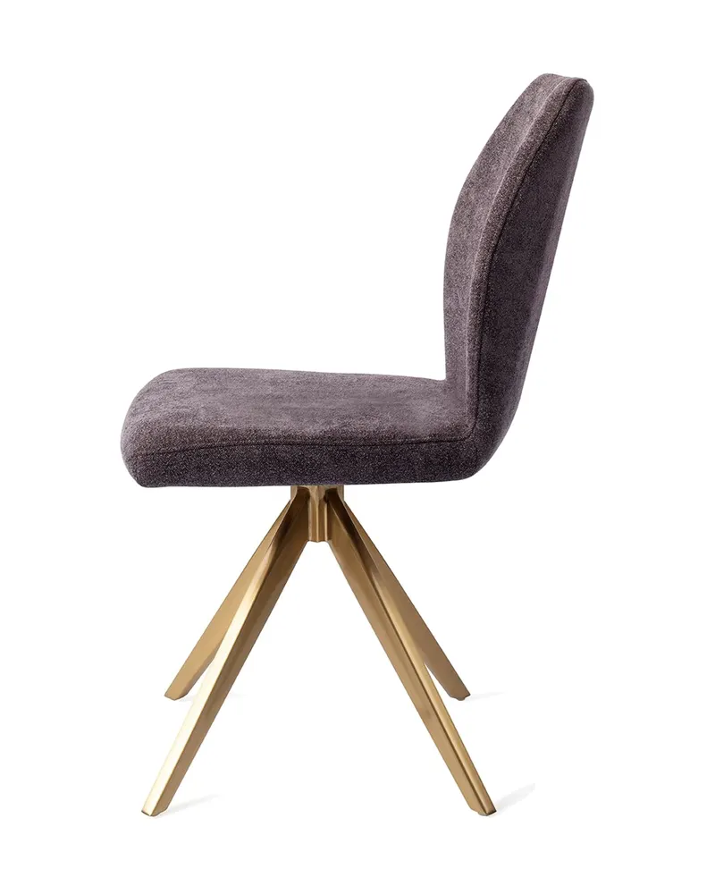 Ikata Esszimmerstuhl von Jesper Home in Almost Black, Turn, Gold, Ansicht 2