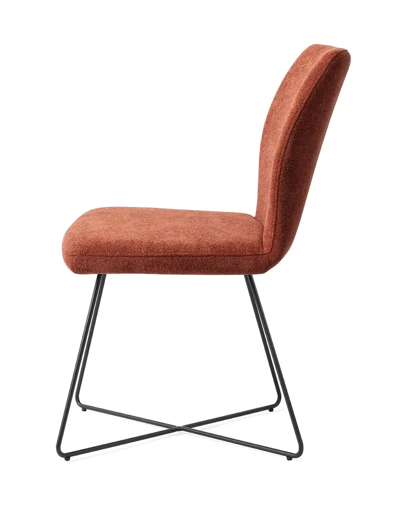 Ikata Esszimmerstuhl von Jesper Home in Cosy Copper, Cross, Schwarz, Ansicht 2