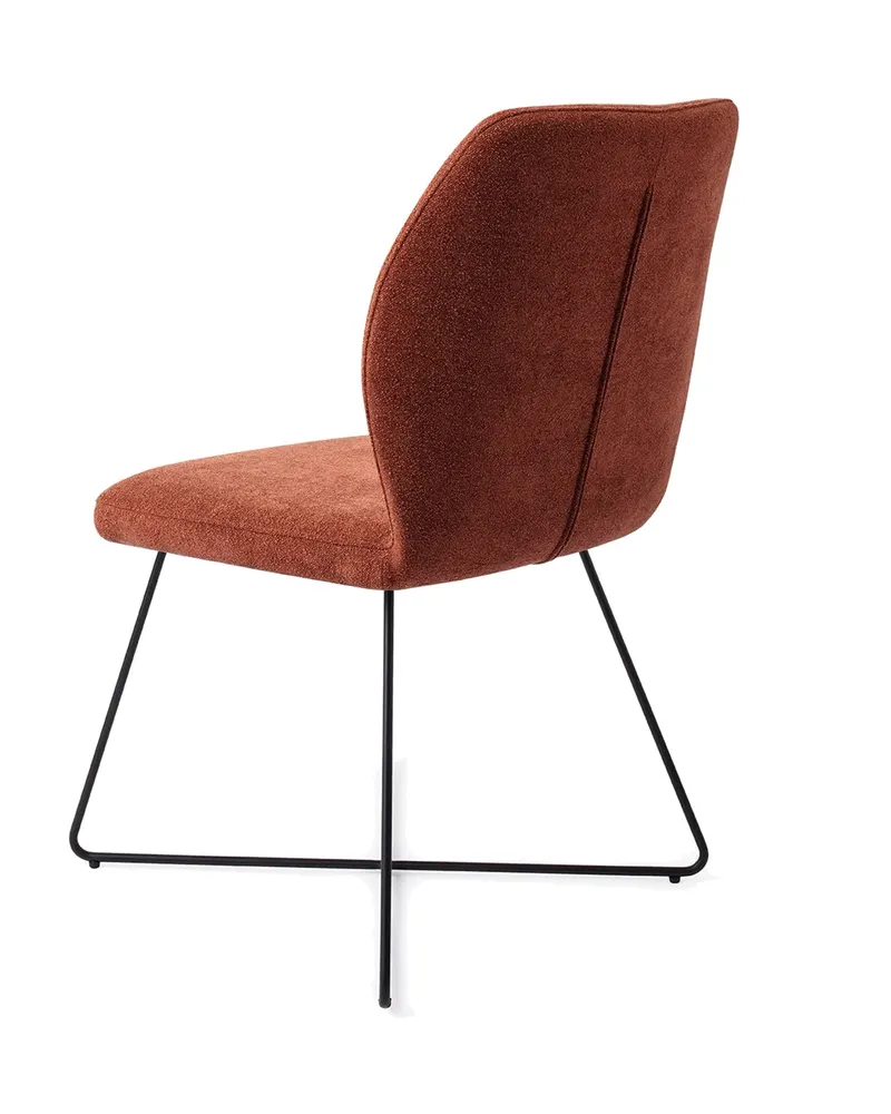 Ikata Esszimmerstuhl von Jesper Home in Cosy Copper, Cross, Schwarz, Ansicht 4