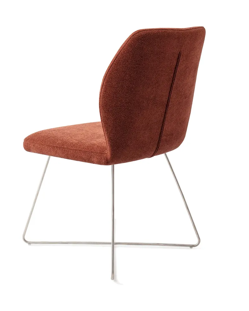 Ikata Esszimmerstuhl von Jesper Home in Cosy Copper, Cross, Edelstahl, Ansicht 4