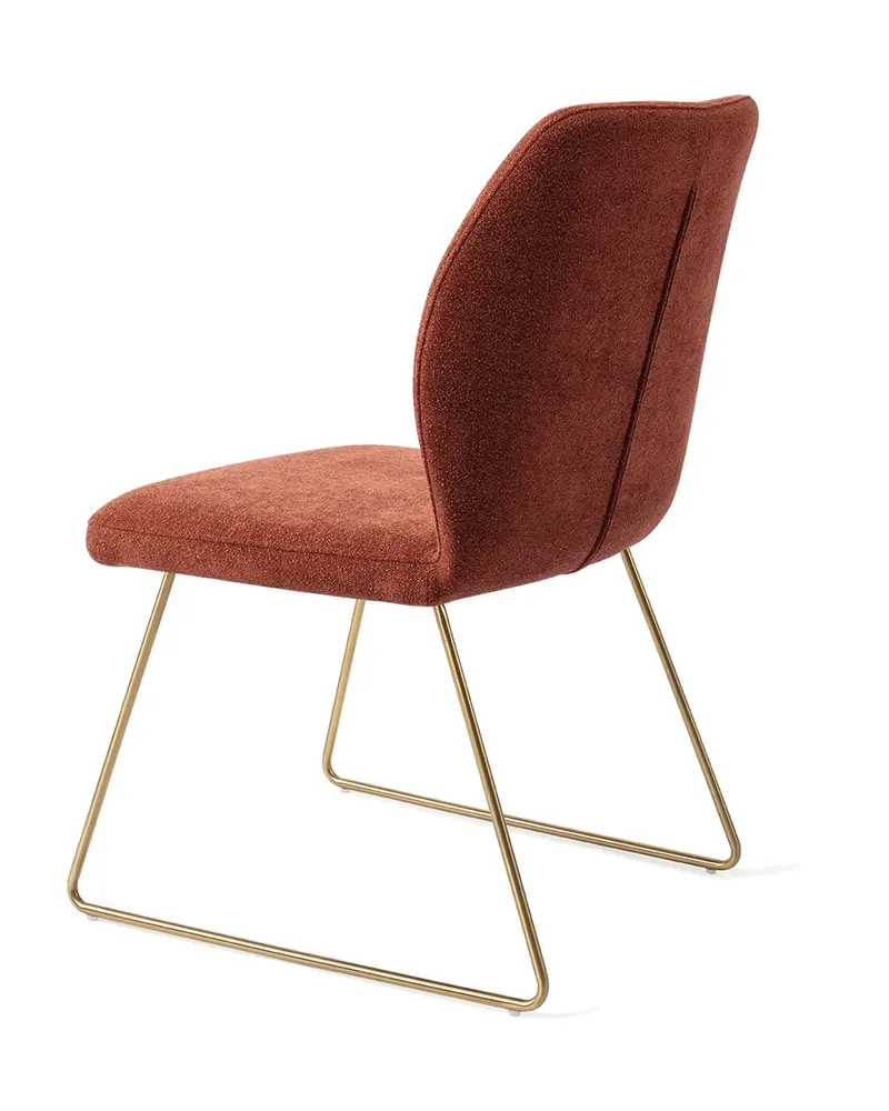 Ikata Esszimmerstuhl von Jesper Home in Cosy Copper, Slide, Gold, Ansicht 4
