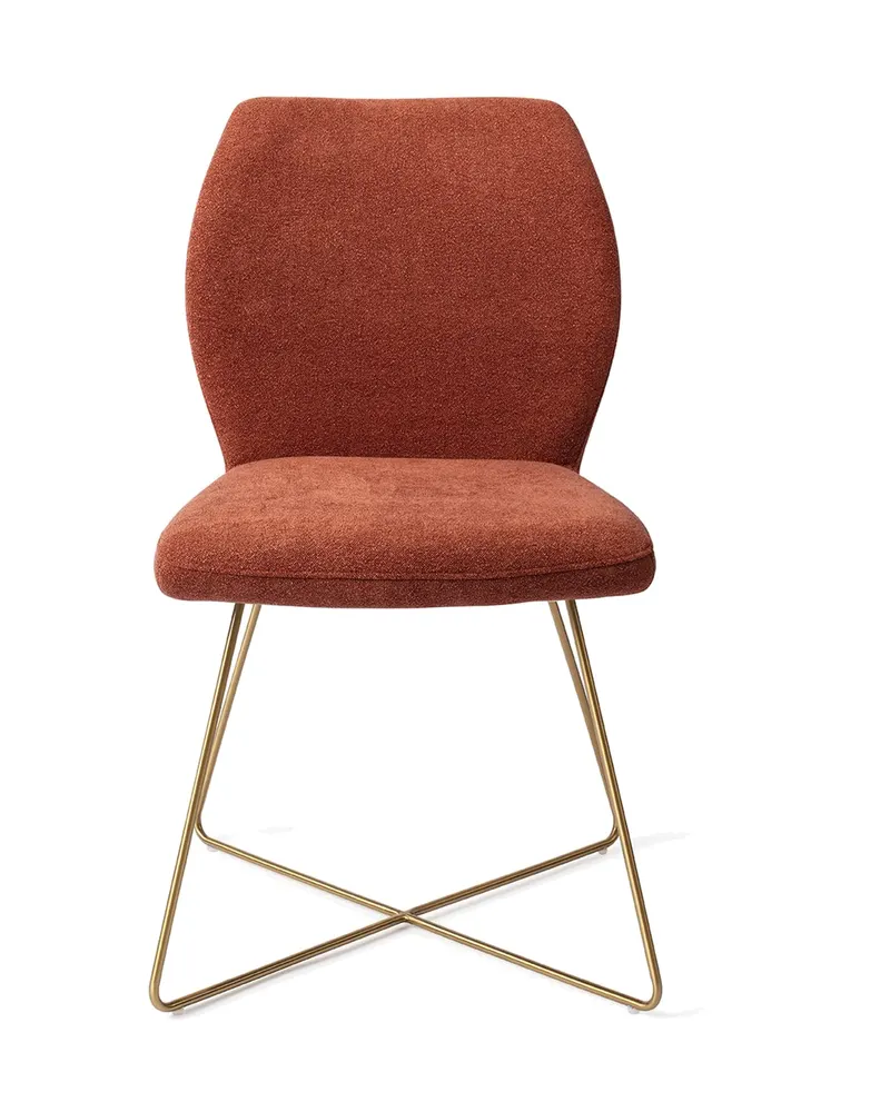 Ikata Esszimmerstuhl von Jesper Home in Cosy Copper, Cross, Gold, Ansicht 1