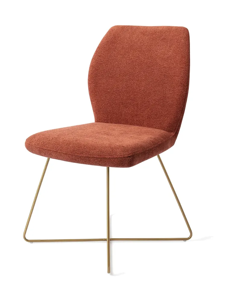 Ikata Esszimmerstuhl von Jesper Home in Cosy Copper, Cross, Gold, Ansicht 3