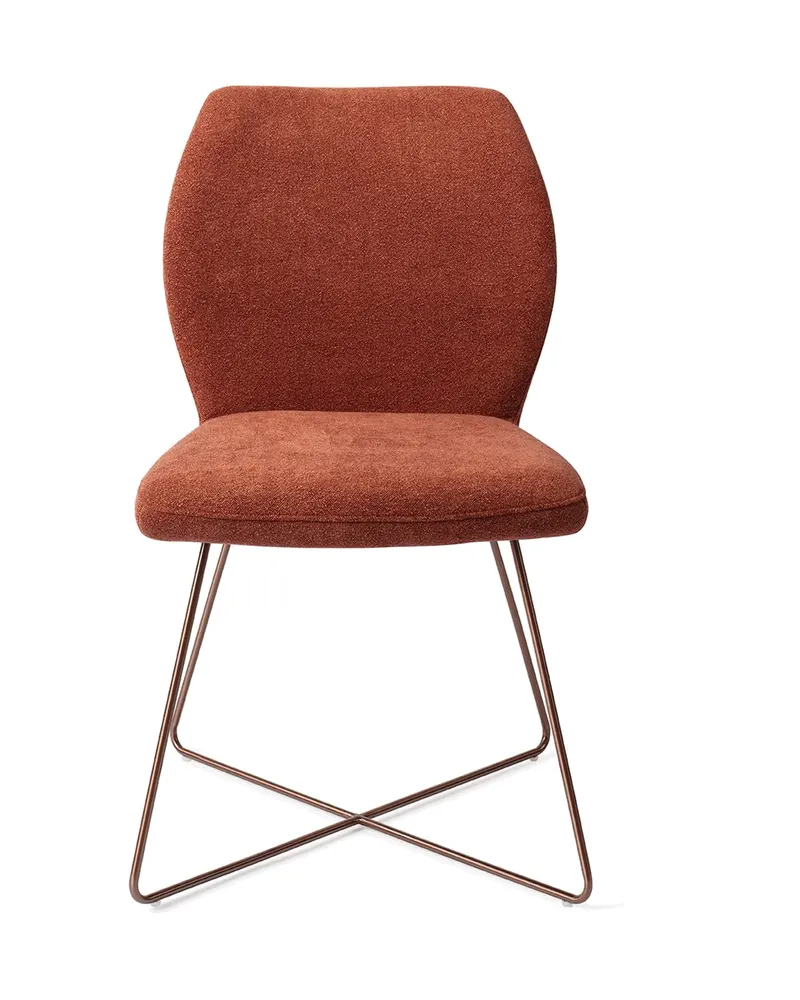 Ikata Esszimmerstuhl von Jesper Home in Cosy Copper, Cross, Roségold, Ansicht 1