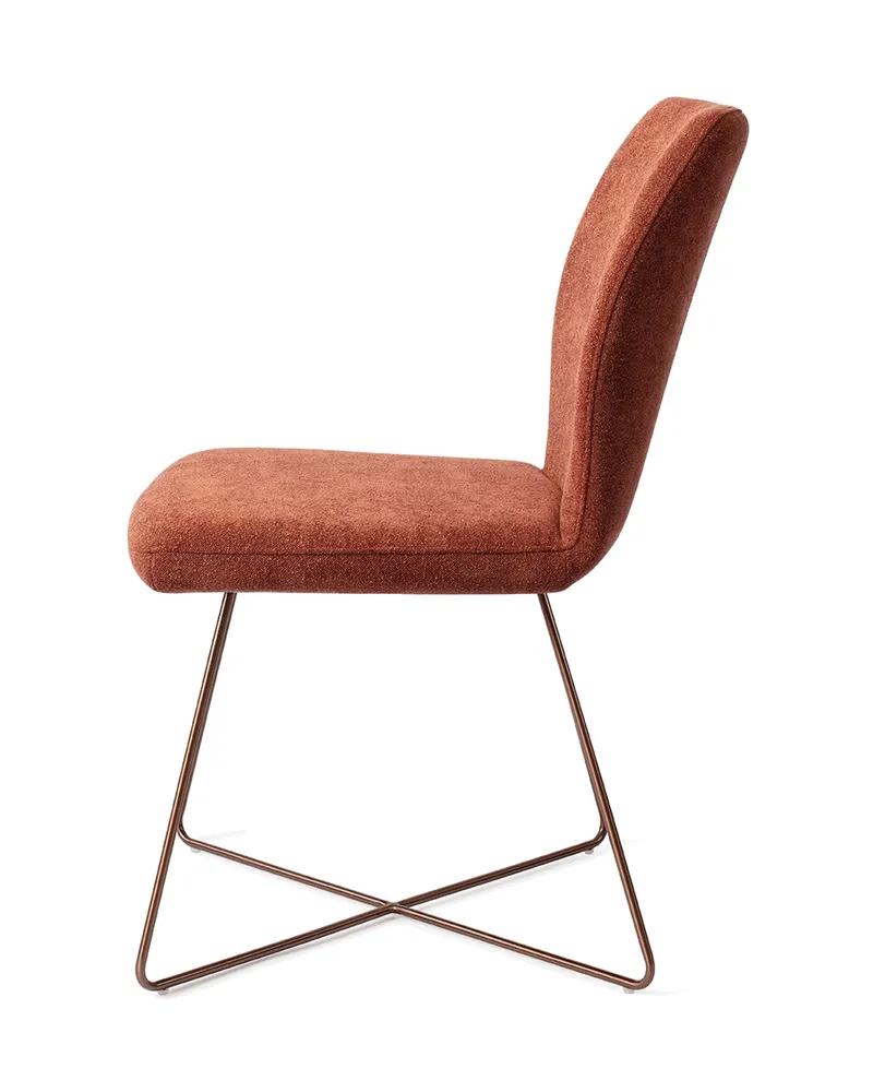 Ikata Esszimmerstuhl von Jesper Home in Cosy Copper, Cross, Roségold, Ansicht 2