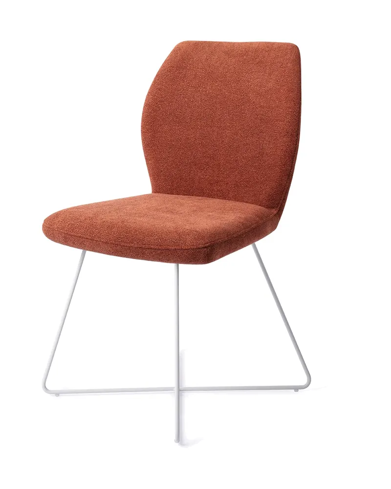 Ikata Esszimmerstuhl von Jesper Home in Cosy Copper, Cross, Weiß, Ansicht 3