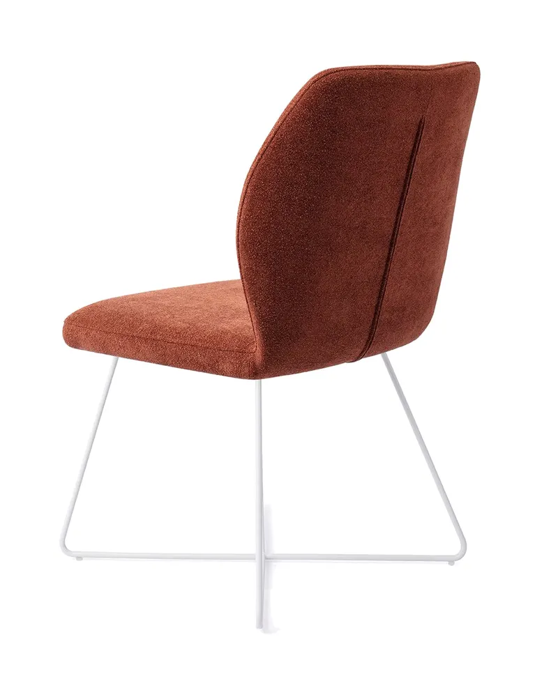 Ikata Esszimmerstuhl von Jesper Home in Cosy Copper, Cross, Weiß, Ansicht 4