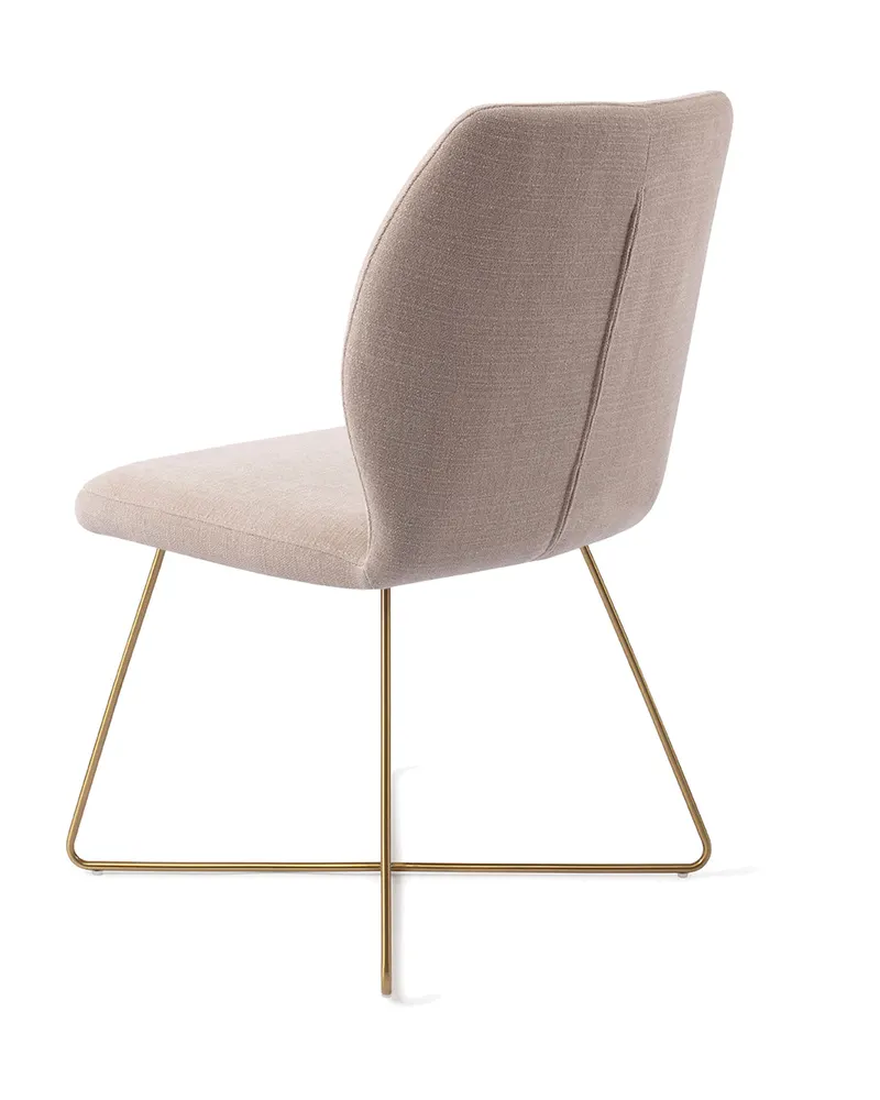 Ikata Esszimmerstuhl von Jesper Home in Sand Strand, Cross, Gold, Ansicht 4