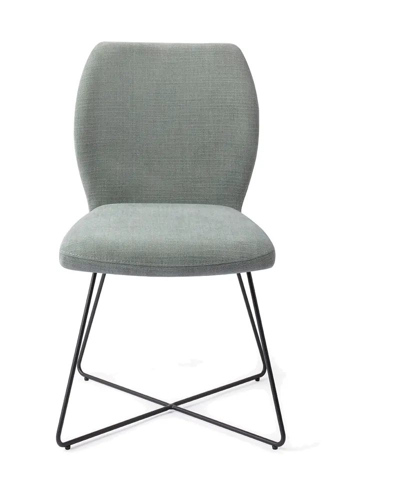 Ikata Esszimmerstuhl von Jesper Home in Breezy Blue, Cross, Schwarz, Ansicht 1
