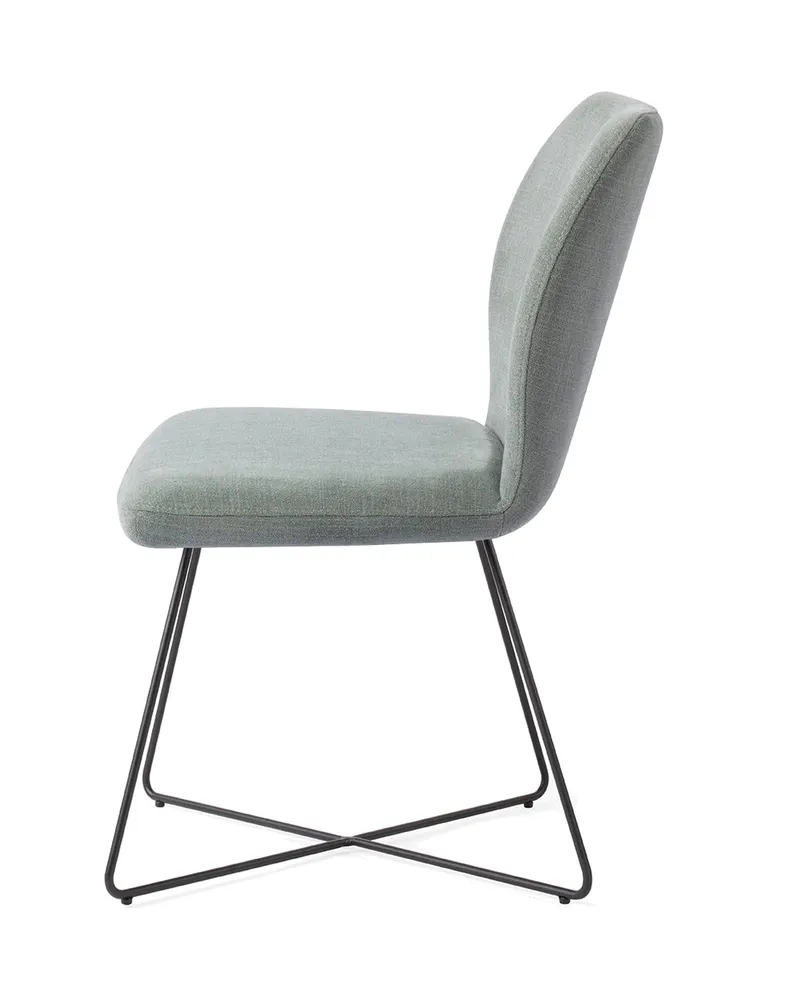 Ikata Esszimmerstuhl von Jesper Home in Breezy Blue, Cross, Schwarz, Ansicht 2
