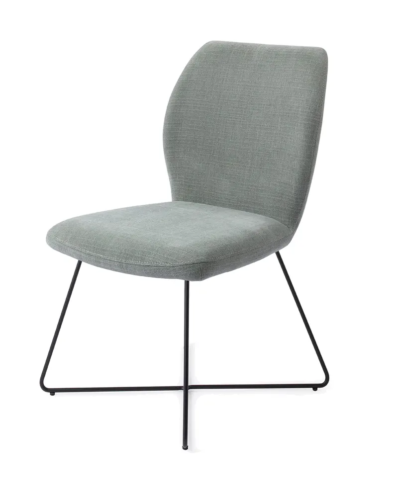 Ikata Esszimmerstuhl von Jesper Home in Breezy Blue, Cross, Schwarz, Ansicht 3