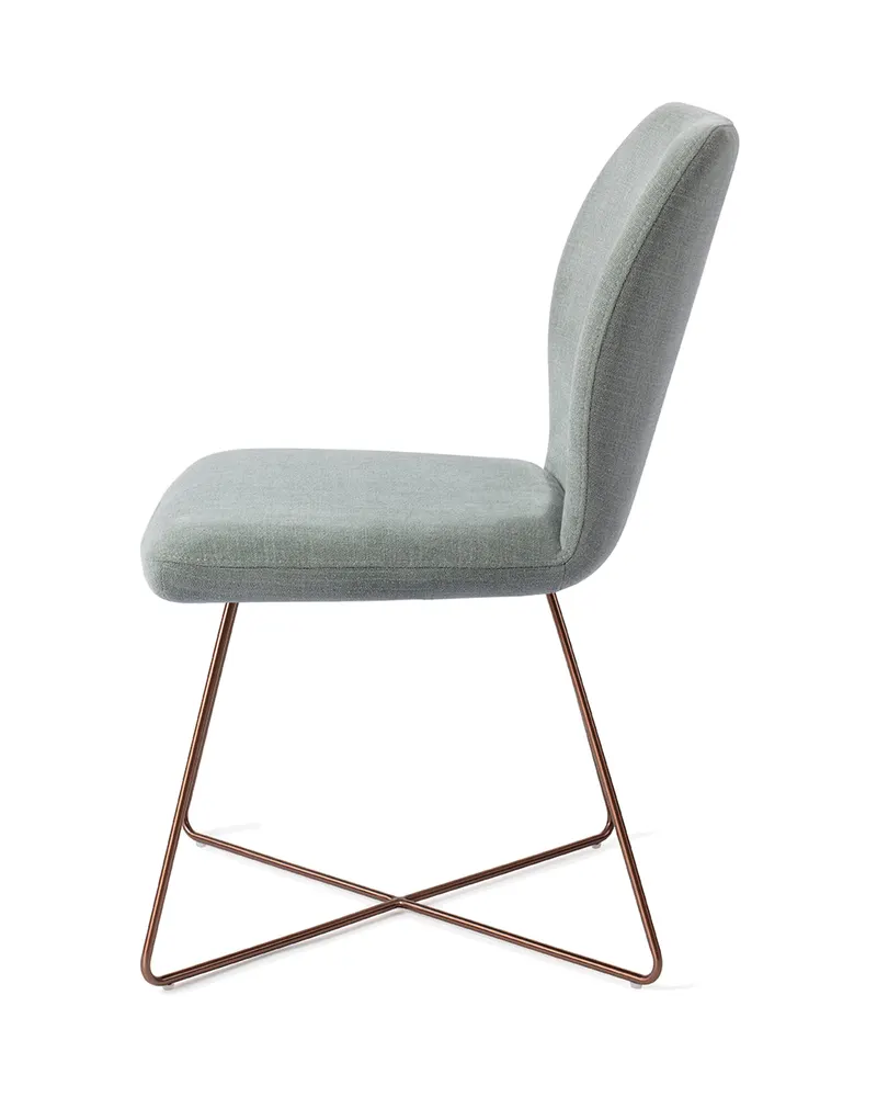 Ikata Esszimmerstuhl von Jesper Home in Breezy Blue, Cross, Roségold, Ansicht 2