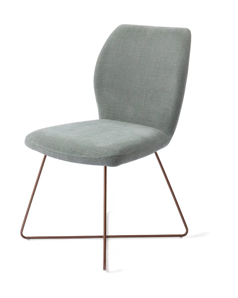 Ikata Esszimmerstuhl von Jesper Home in Breezy Blue, Cross, Roségold, Ansicht 3