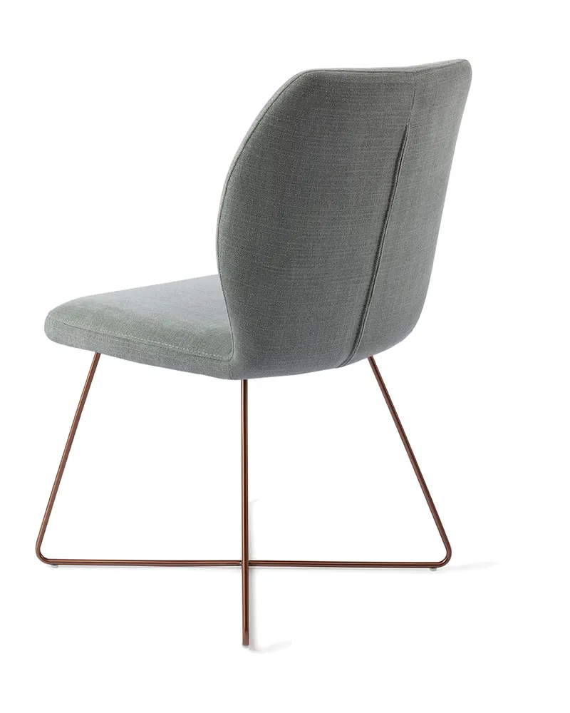 Ikata Esszimmerstuhl von Jesper Home in Breezy Blue, Cross, Roségold, Ansicht 4