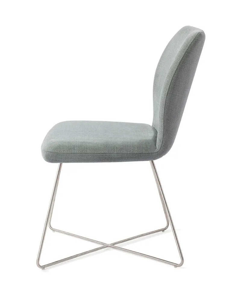 Ikata Esszimmerstuhl von Jesper Home in Breezy Blue, Cross, Edelstahl, Ansicht 2
