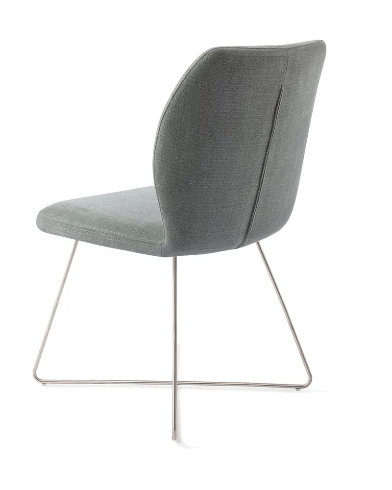 Ikata Esszimmerstuhl von Jesper Home in Breezy Blue, Cross, Edelstahl, Ansicht 4