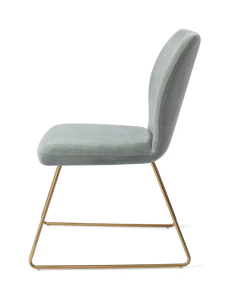 Ikata Esszimmerstuhl von Jesper Home in Breezy Blue, Slide, Gold, Ansicht 2