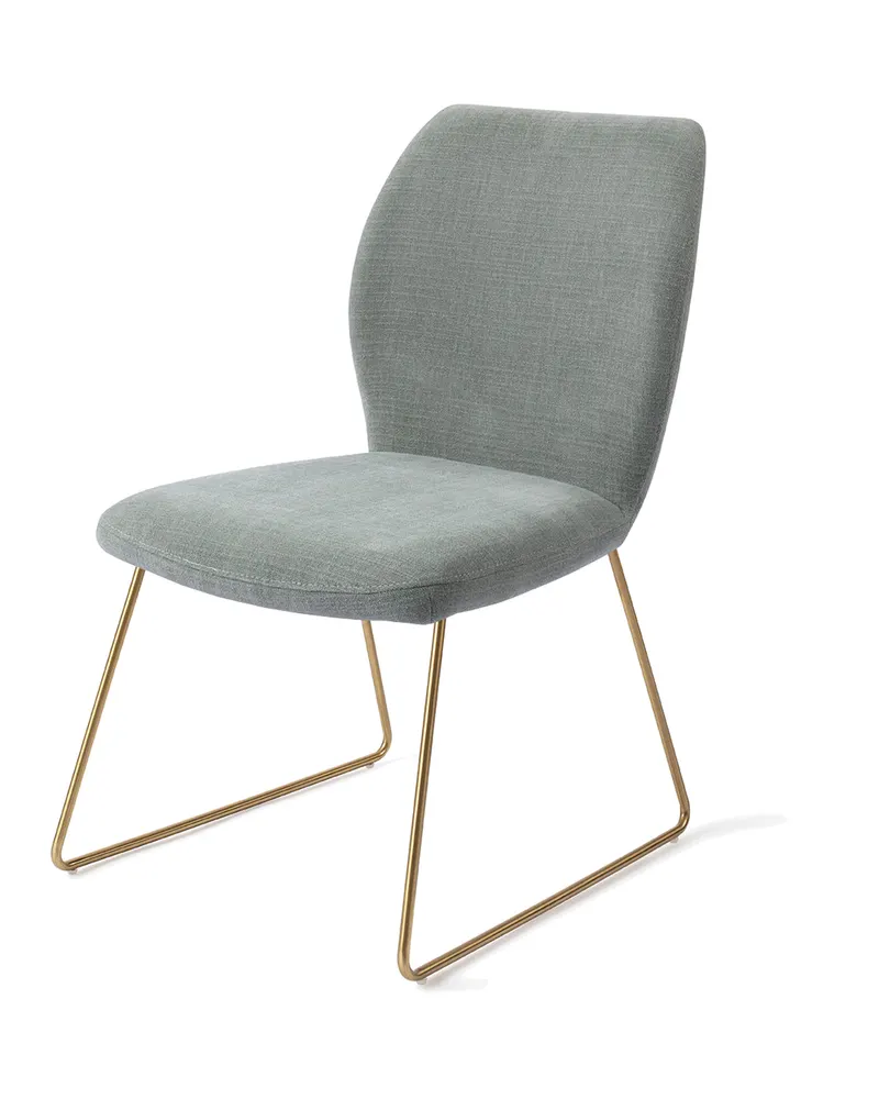 Ikata Esszimmerstuhl von Jesper Home in Breezy Blue, Slide, Gold, Ansicht 3