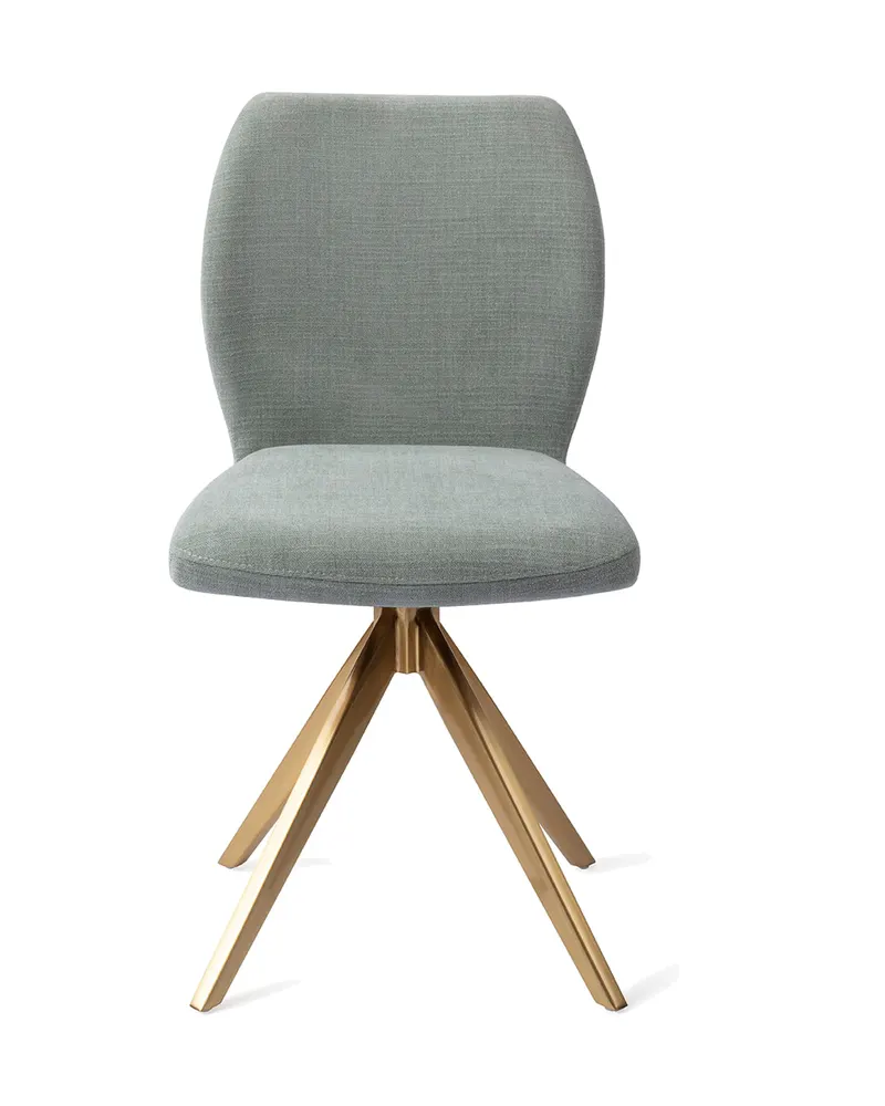 Ikata Esszimmerstuhl von Jesper Home in Breezy Blue, Turn, Gold, Ansicht 1