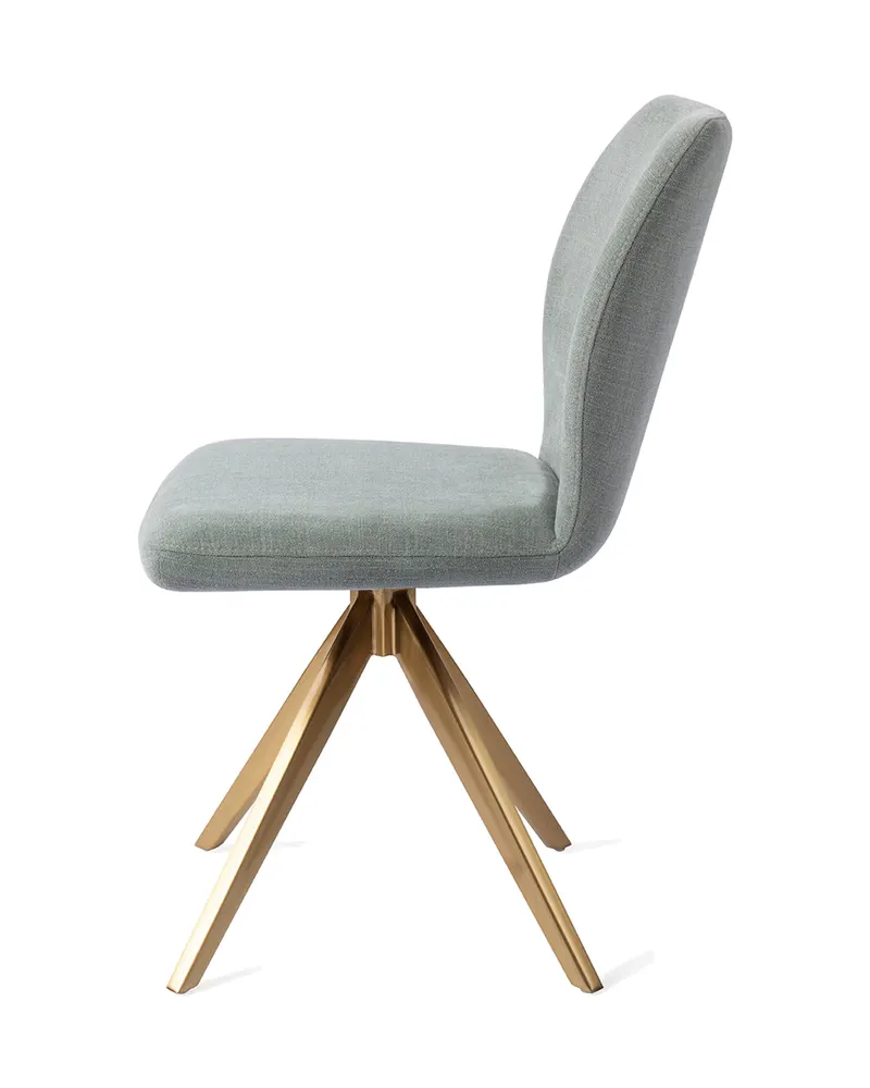 Ikata Esszimmerstuhl von Jesper Home in Breezy Blue, Turn, Gold, Ansicht 2