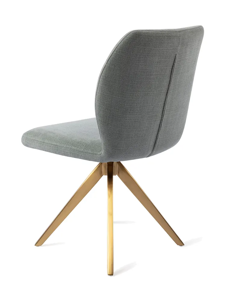 Ikata Esszimmerstuhl von Jesper Home in Breezy Blue, Turn, Gold, Ansicht 4