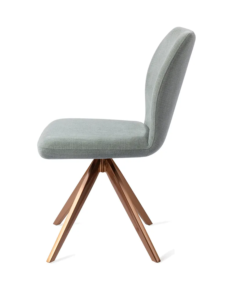 Ikata Esszimmerstuhl von Jesper Home in Breezy Blue, Turn, Roségold, Ansicht 2