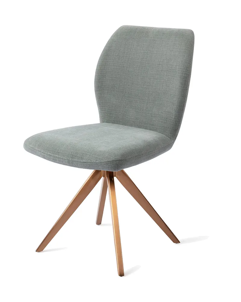 Ikata Esszimmerstuhl von Jesper Home in Breezy Blue, Turn, Roségold, Ansicht 3