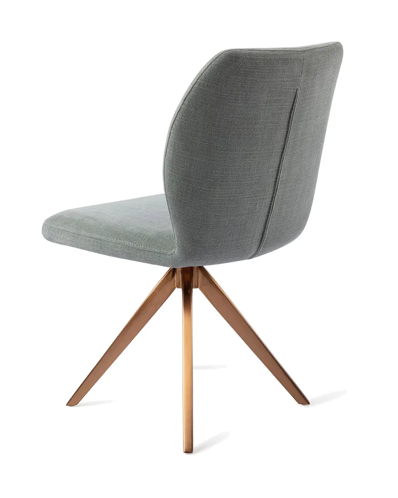 Ikata Esszimmerstuhl von Jesper Home in Breezy Blue, Turn, Roségold, Ansicht 4