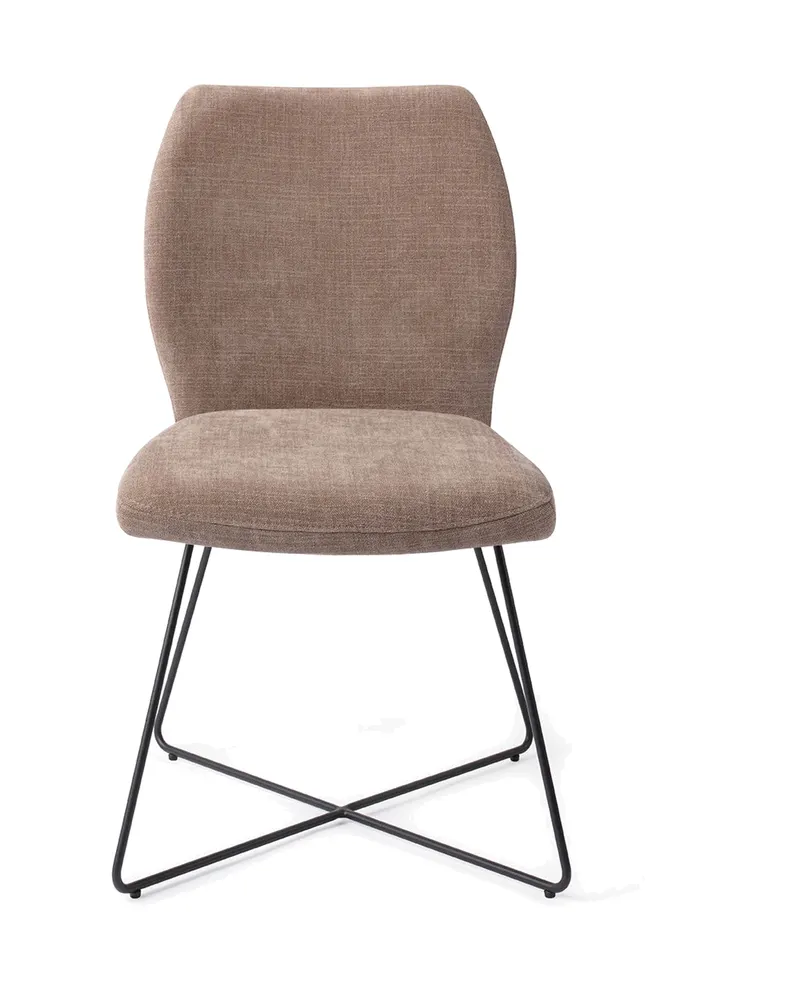 Ikata Esszimmerstuhl von Jesper Home in Mocha Mist, Cross, Schwarz, Ansicht 1