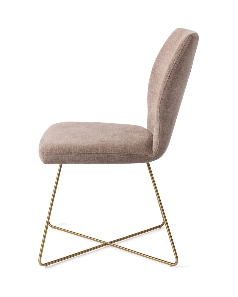 Ikata Esszimmerstuhl von Jesper Home in Mocha Mist, Cross, Gold, Ansicht 2