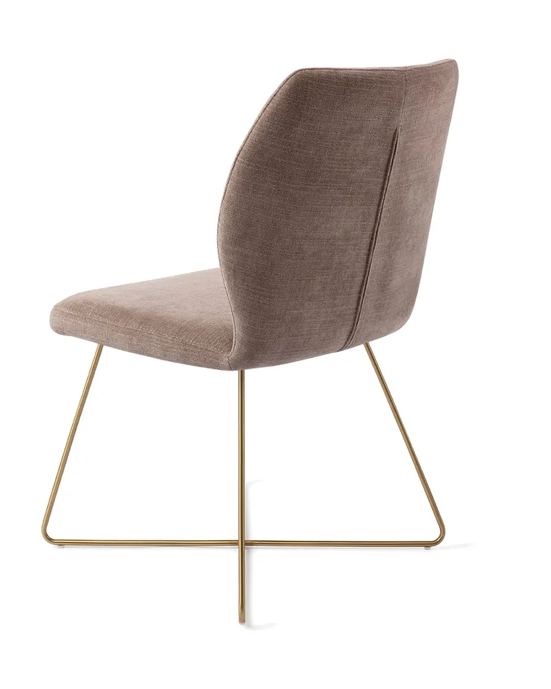 Ikata Esszimmerstuhl von Jesper Home in Mocha Mist, Cross, Gold, Ansicht 4