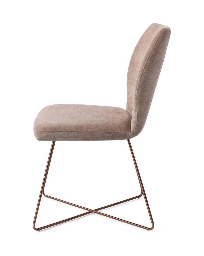 Ikata Esszimmerstuhl von Jesper Home in Mocha Mist, Cross, Roségold, Ansicht 2