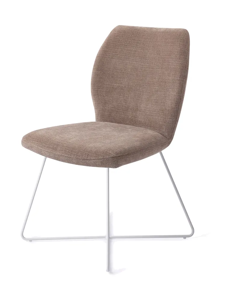 Ikata Esszimmerstuhl von Jesper Home in Mocha Mist, Cross, Weiß, Ansicht 3