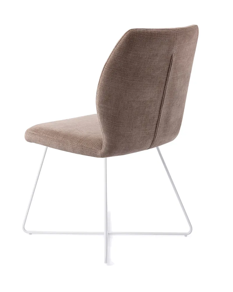Ikata Esszimmerstuhl von Jesper Home in Mocha Mist, Cross, Weiß, Ansicht 4