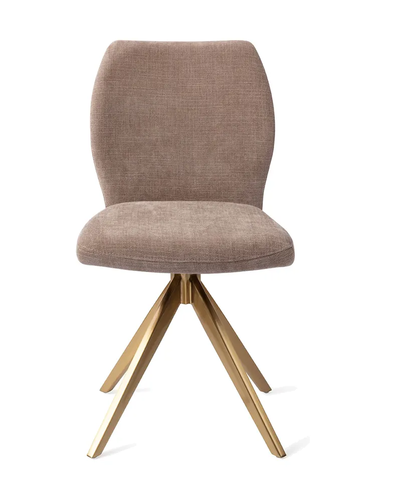 Ikata Esszimmerstuhl von Jesper Home in Mocha Mist, Turn, Gold, Ansicht 1