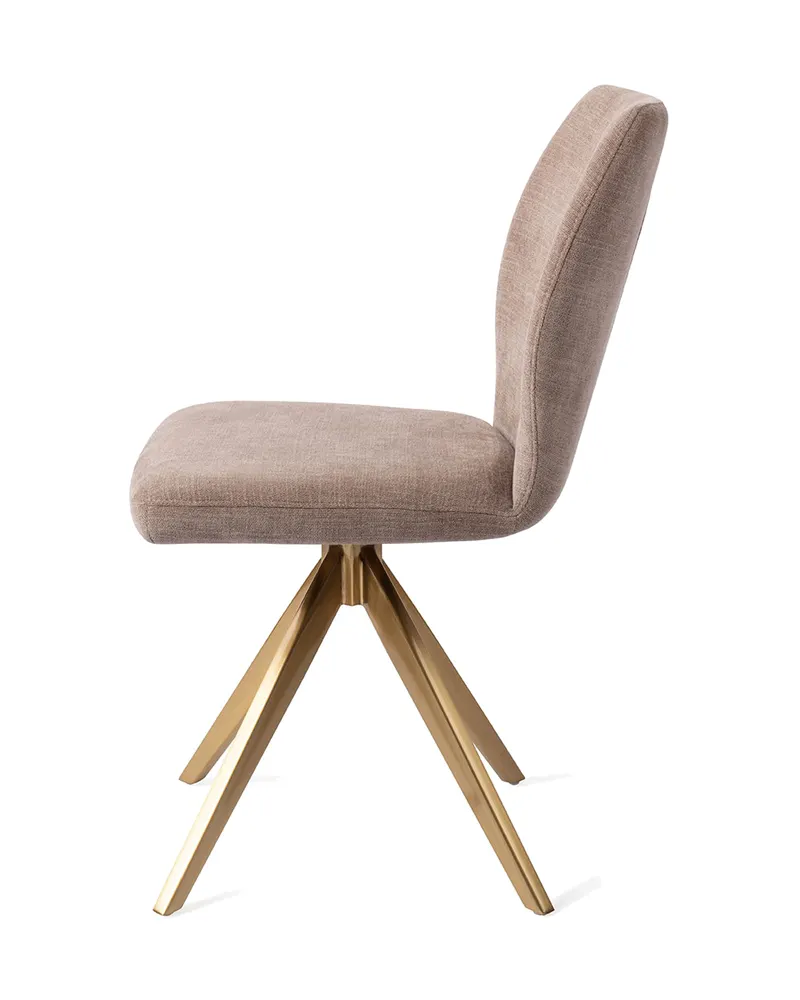Ikata Esszimmerstuhl von Jesper Home in Mocha Mist, Turn, Gold, Ansicht 2