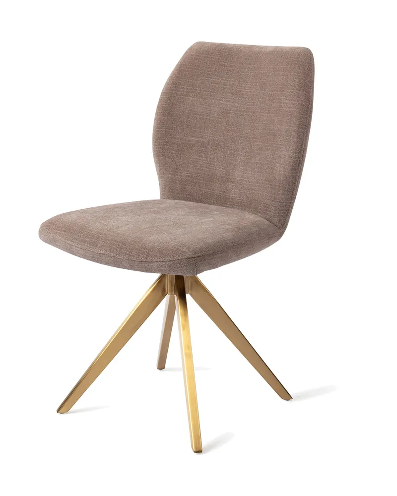 Ikata Esszimmerstuhl von Jesper Home in Mocha Mist, Turn, Gold, Ansicht 3