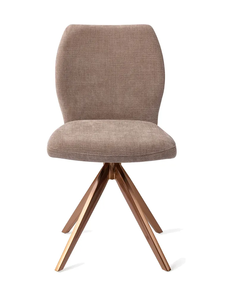 Ikata Esszimmerstuhl von Jesper Home in Mocha Mist, Turn, Roségold, Ansicht 1
