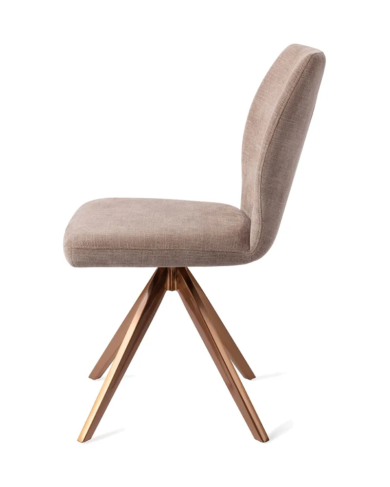 Ikata Esszimmerstuhl von Jesper Home in Mocha Mist, Turn, Roségold, Ansicht 2