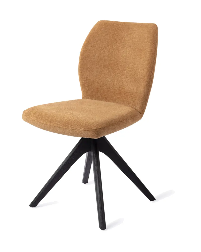 Ikata Esszimmerstuhl von Jesper Home in Honey Harvest, Revolve Oak, Schwarz, Ansicht 3