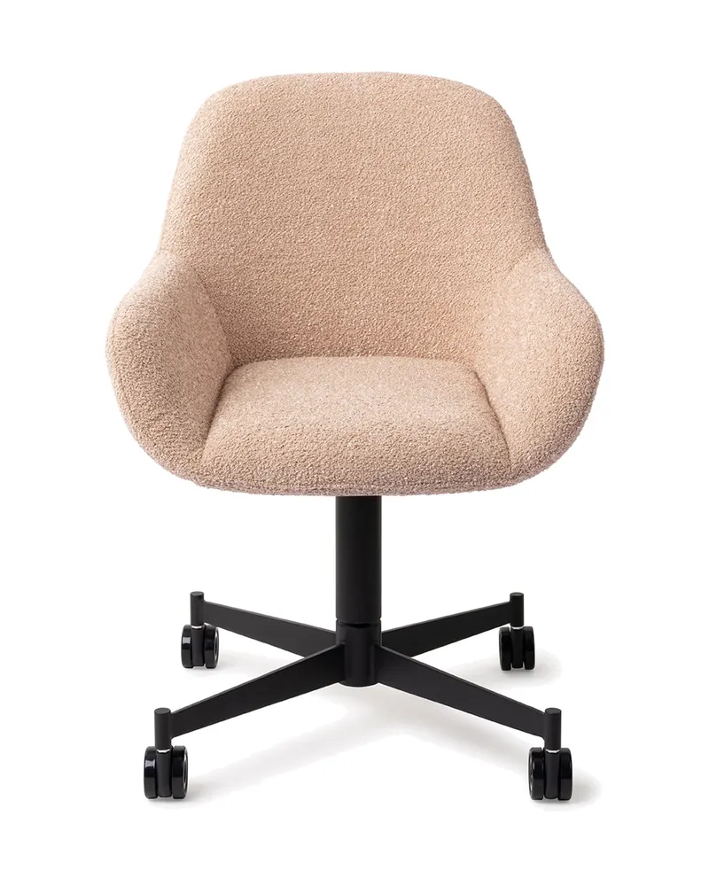 Kushi Esszimmerstuhl von Jesper Home in Flax Relax, Caster, Schwarz, Ansicht 1