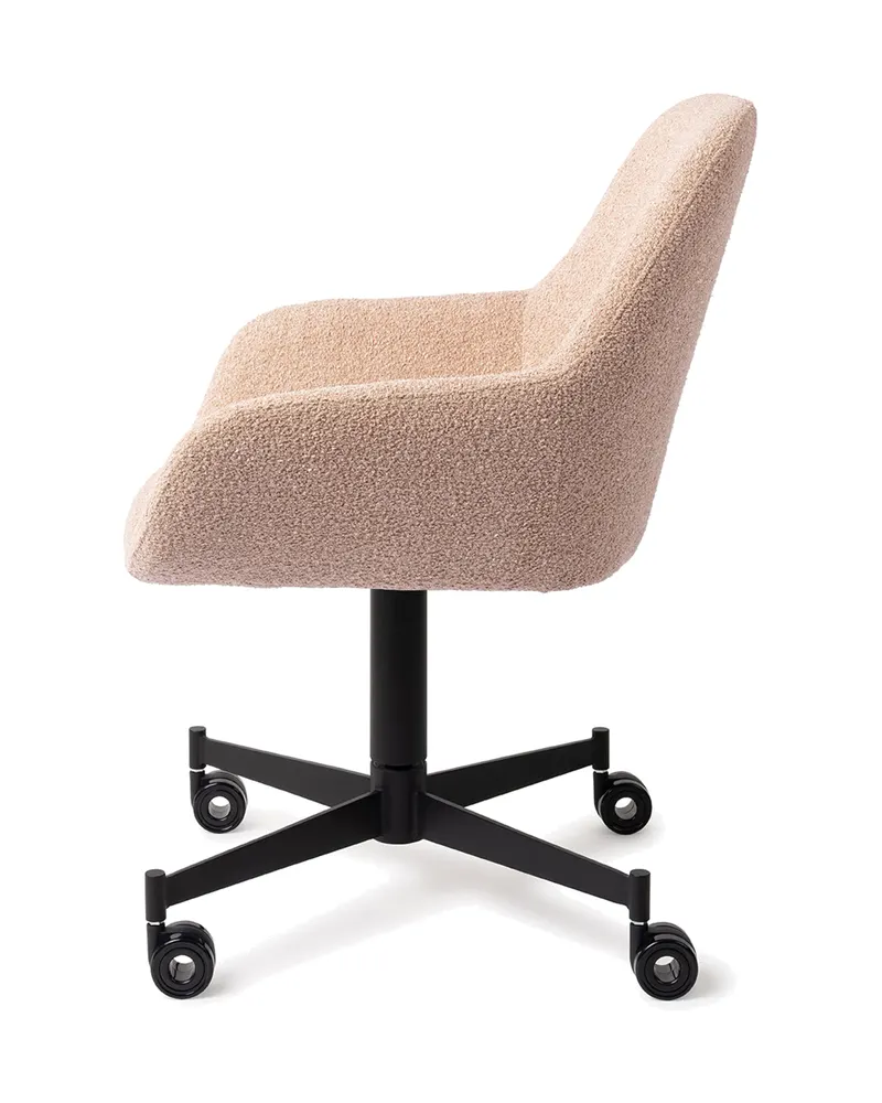 Kushi Esszimmerstuhl von Jesper Home in Flax Relax, Caster, Schwarz, Ansicht 2