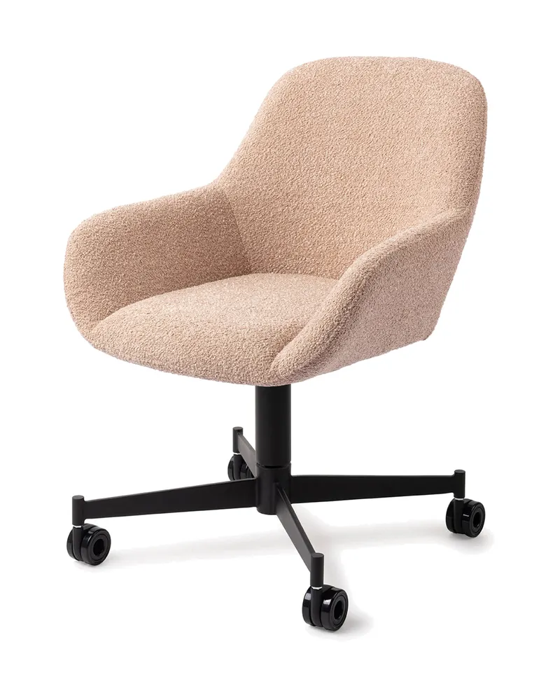 Kushi Esszimmerstuhl von Jesper Home in Flax Relax, Caster, Schwarz, Ansicht 3