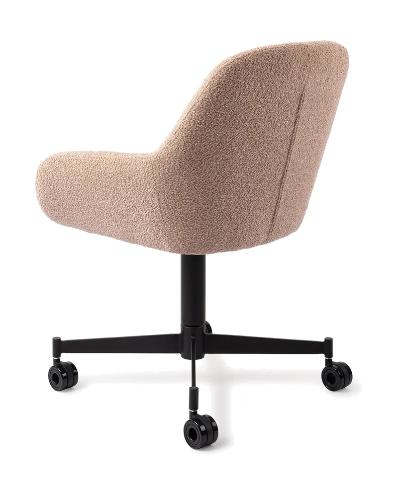 Kushi Esszimmerstuhl von Jesper Home in Flax Relax, Caster, Schwarz, Ansicht 4