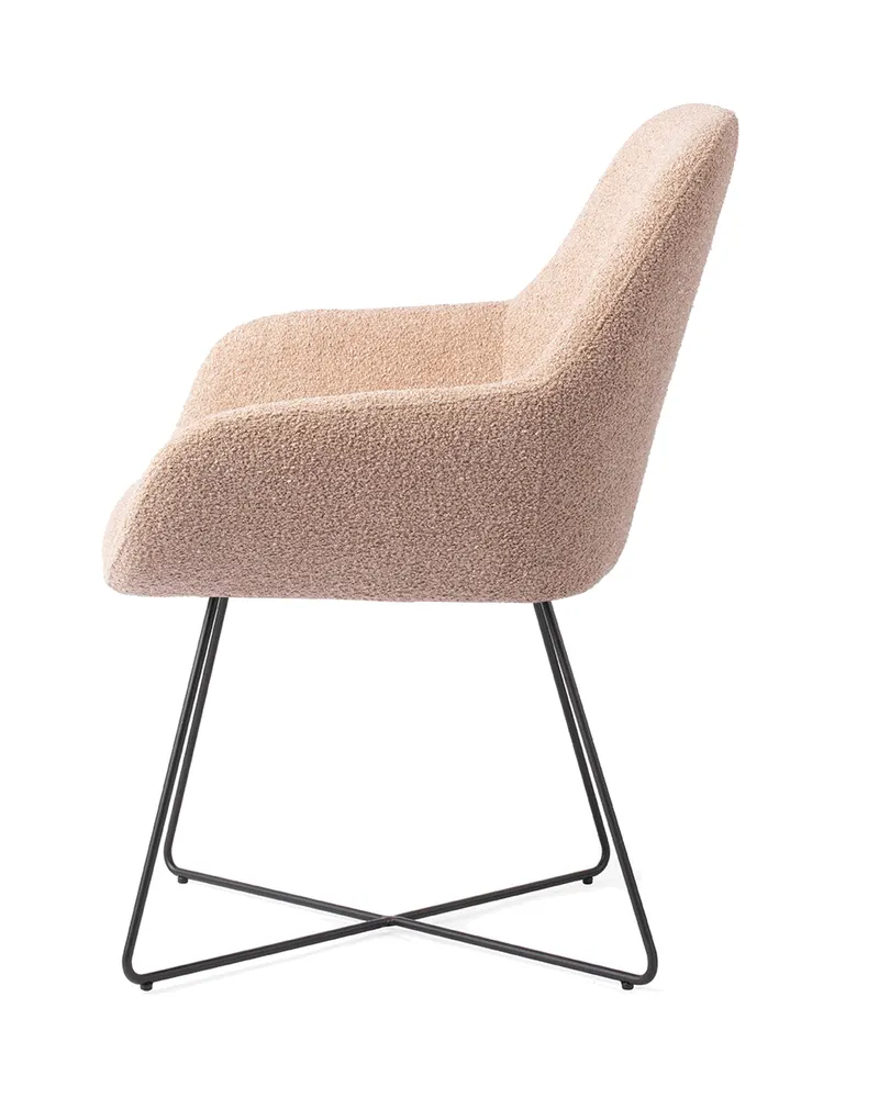Kushi Esszimmerstuhl von Jesper Home in Flax Relax, Cross, Schwarz, Ansicht 2