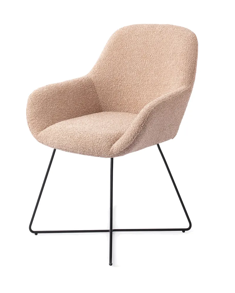Kushi Esszimmerstuhl von Jesper Home in Flax Relax, Cross, Schwarz, Ansicht 3